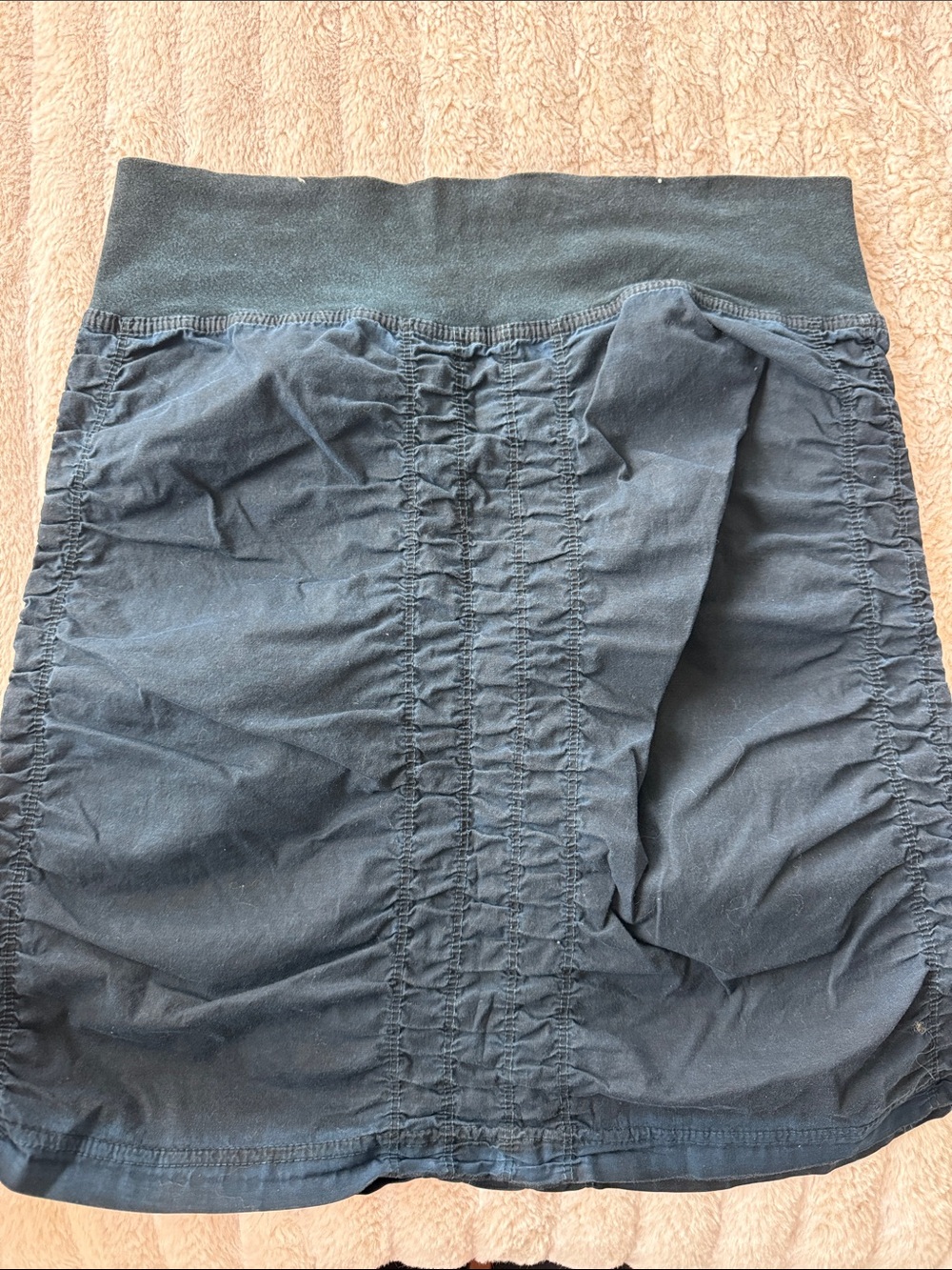 Black Ruched Cotton Blend Skirt Size Small